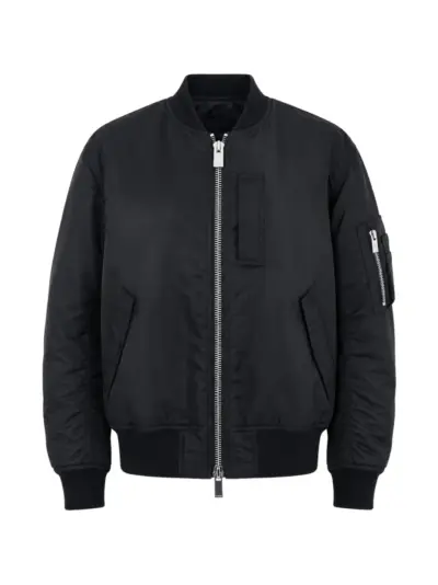 sacai zip-up twill jacket - Black