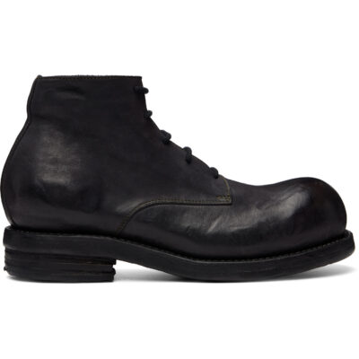 A DICIANNOVEVENTITRE Black Horse T06 Round Toe Ankle Boots