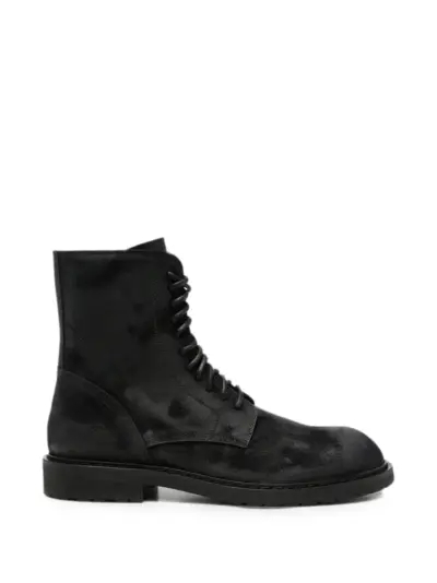 Ann Demeulemeester lace-up combat boots - Black