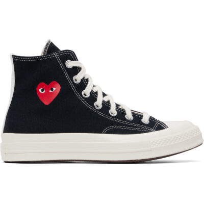 COMME des GARÇONS PLAY Black Converse Edition Chuck 70 OG Single Heart Sneakers
