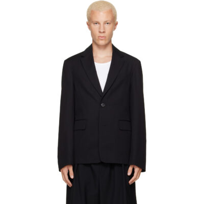 Dries Van Noten Black Cotton & Wool Twill Blazer