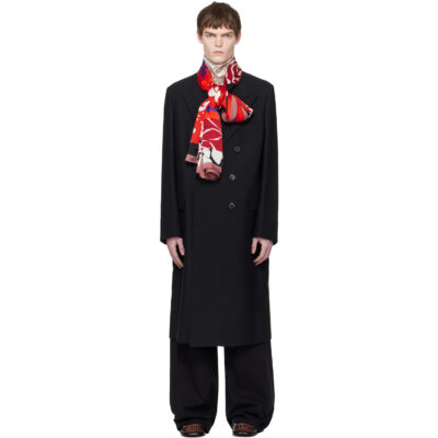 Dries Van Noten Black Double-Breasted Coat