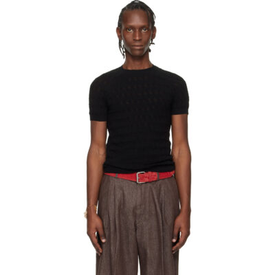 Dries Van Noten Black Jacquard Sweater