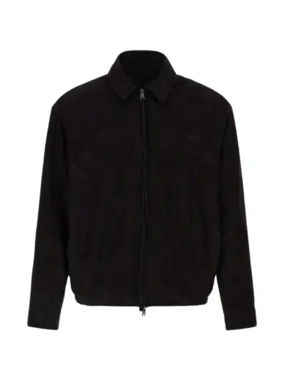 Giorgio Brato suede shirt-collar jacket - Black