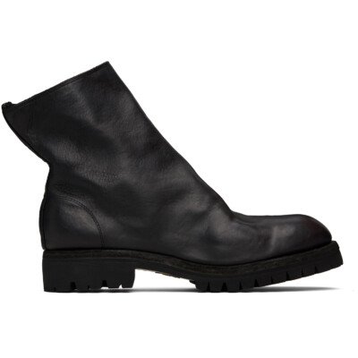 Guidi Black 796LVX Leather Side Zip Top-Ankle Boots