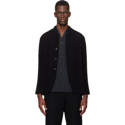 HOMME PLISSÉ ISSEY MIYAKE Black Tuxedo Pleats Blazer