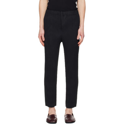 HOMME PLISSÉ ISSEY MIYAKE Black Wickerwork Mesh Trousers