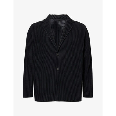 Issey Miyake Mens Homme Plisse Issey Miyake Basics Single-Breasted Knitted Blazer