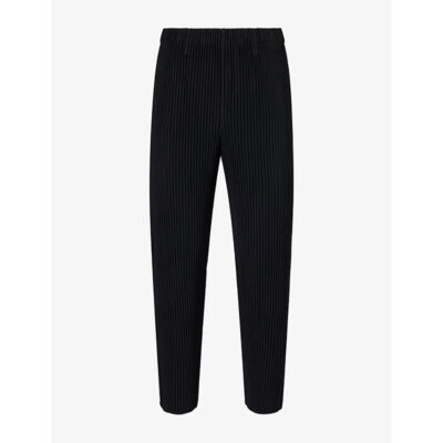 Issey Miyake Mens Homme Plisse Issey Miyake Basics Straight-Leg Knitted Trousers