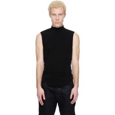 Julius Black Seamed High Neck T-shirt