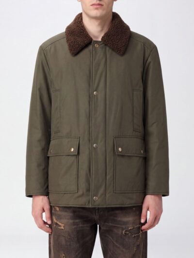 MAISON MARGIELA Padded Nylon Jacket with Fur Collar