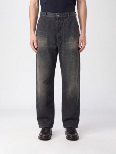 MAISON MARGIELA Wide-Leg Cotton Denim Jeans with Worn Effect