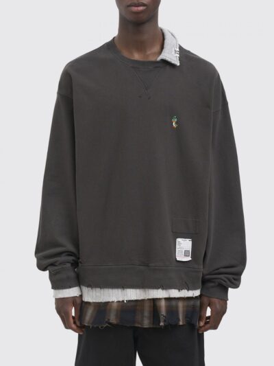 MAISON MIHARA YASUHIRO Double-Layer Check Cotton Crewneck Sweatshirt