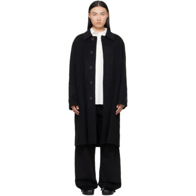 MM6 Maison Margiela Black Double-Faced Wool Coat