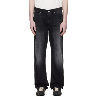 MM6 Maison Margiela Black Straight-Leg Jeans