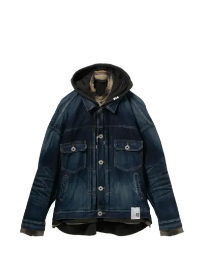 Maison MIHARA YASUHIRO hooded denim jacket - Blue