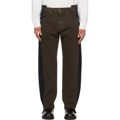 Maison Margiela Black & Brown Straight-Leg Jeans