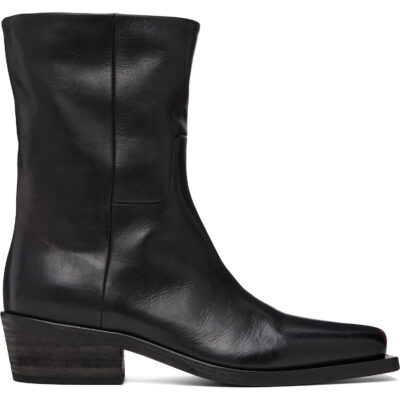 Marsèll Black Tex Soft Pebbled Leather Boots