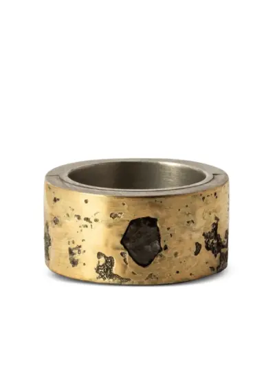 Parts of Four 18kt yellow gold and sterling silver Sistema diamond ring