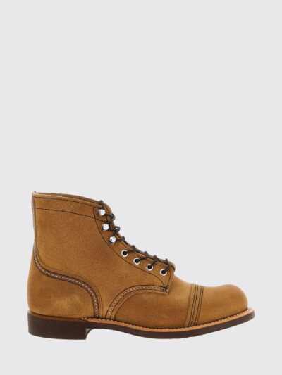 RED WING SHOES Iron Ranger Lace-Up Smooth Leather Boots with Round Toe
