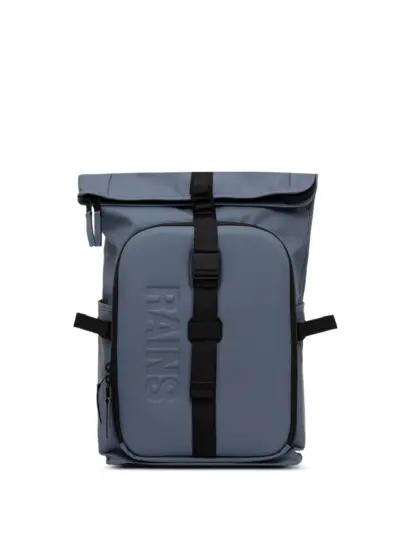 Rains logo-embossed roll-top backpack - Blue