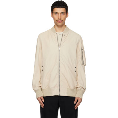Rick Owens Beige Temple Classic Flight Jacket