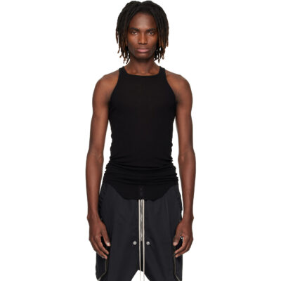 Rick Owens Black Temple Basic Rib Tank Top