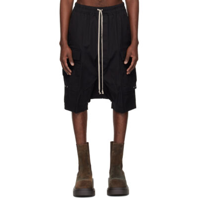 Rick Owens Black Temple Cargo Pod Shorts