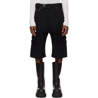 Rick Owens Black Temple Geth Cargo Shorts