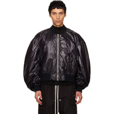 Rick Owens Black Temple Secchia Flight Bomber Jacket