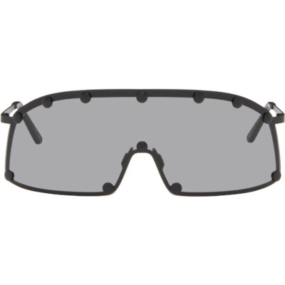 Rick Owens Black Temple Shielding Sunglasses