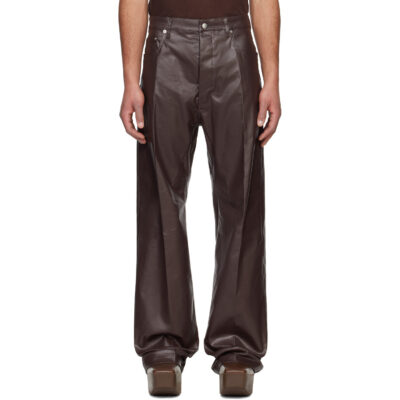 Rick Owens Brown Hollywood Coated Geth Jeans