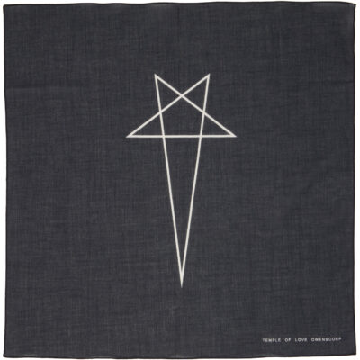 Rick Owens DRKSHDW Black Tower Penta Bandana Scarf