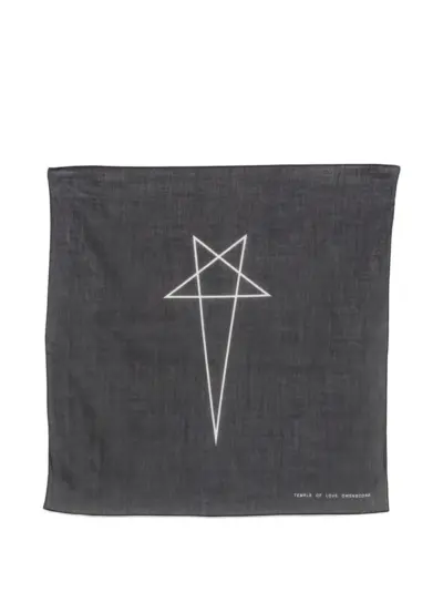 Rick Owens DRKSHDW Pentagram logo-print scarf - Black