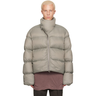 Rick Owens Gray Tower Turtle Down Jacket