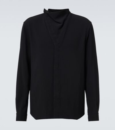 Rick Owens Island draped cady shirt