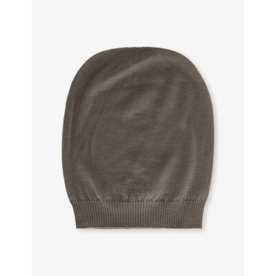 Rick Owens Mens Rick Owens Domed Knitted Wool Beanie Hat