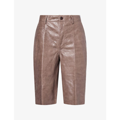 Rick Owens Mens Rick Owens Leather Work Shorts