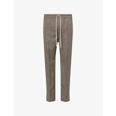 Rick Owens Mens Rick Owens Slim Long Drawstring Wool Trousers