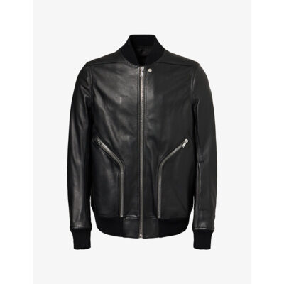 Rick Owens Mens Rick Owens Zip-Pocket Leather Bomber Jacket