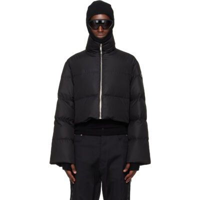 Rick Owens Moncler + Rick Owens Black Cropped Cyclopic Down Jacket