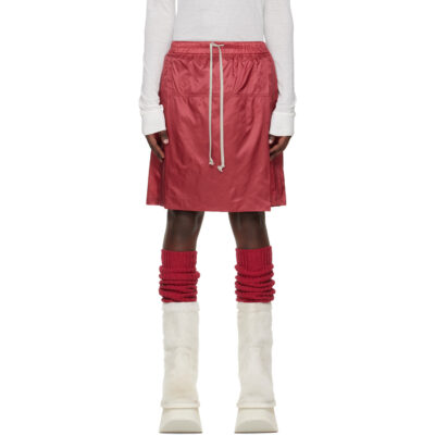 Rick Owens Moncler + Rick Owens Red Kilt Shorts