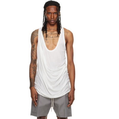 Rick Owens Off-White Tower Draped Pony Tank Top