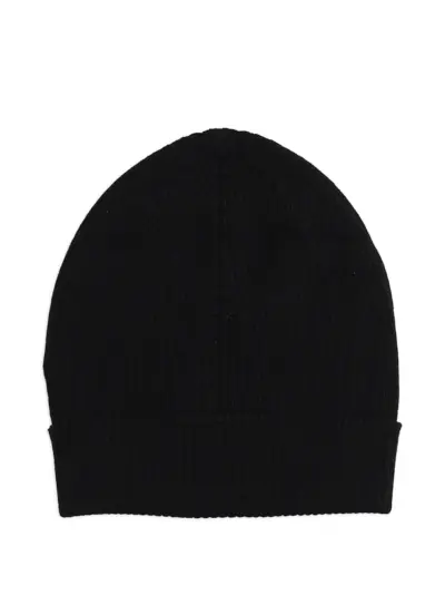 Rick Owens ribbed beanie hat - Black