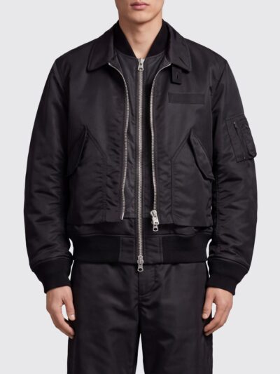 SACAI Windproof Nylon and Cotton Bomber Jacket with Classic Collar and Flap Pockets