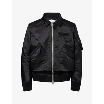 Sacai Mens Sacai Bomber-Style Twill Jacket