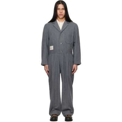 Song for the Mute Gray Birkenstock Edition 'The Collector' Tailored Jumpsuit