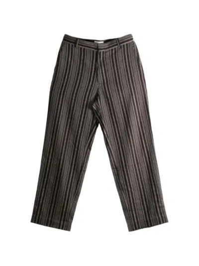 The Elder Statesman striped straight-leg trousers - Brown
