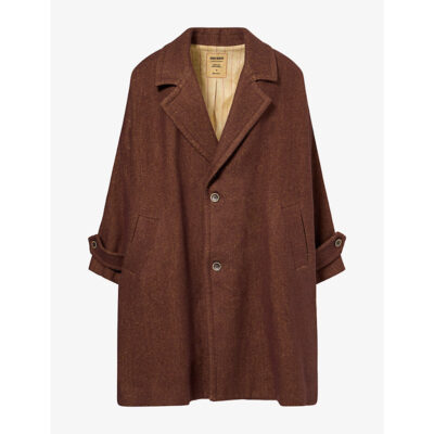 Uma Wang Mens Uma Wang Cassie Oversized Linen and Wool-Blend Coat
