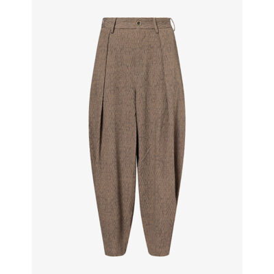 Uma Wang Mens Uma Wang Pale Wide-Leg Virgin-Wool Trousers